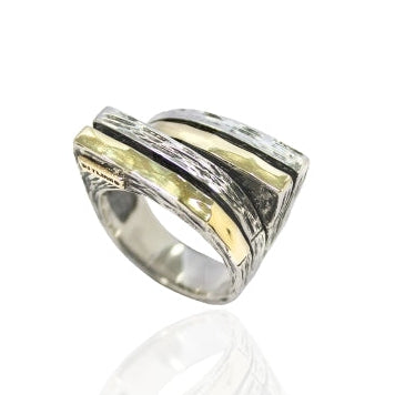 Anillo de Plata y Oro doble Styliano