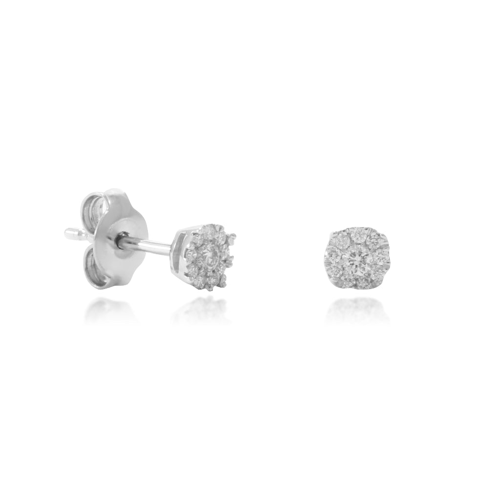 Pendientes de oro blanco de 18k con diamantes con engaste invisible