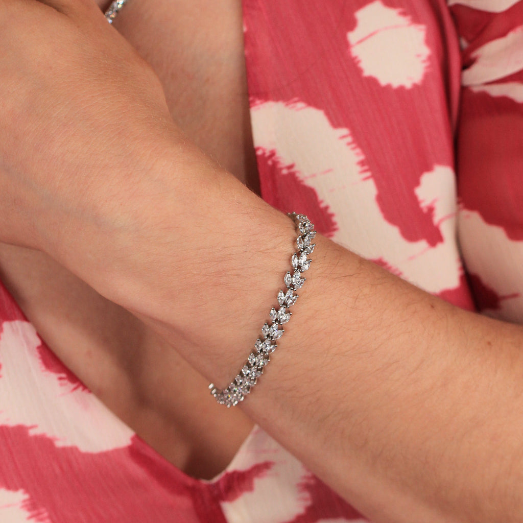 Pulsera de plata de primera ley con circonitas