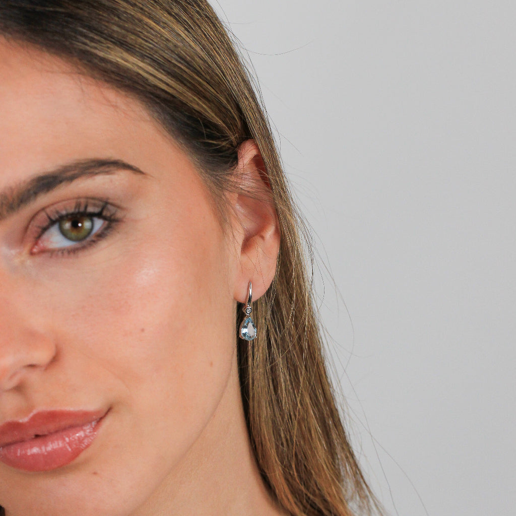 pendientes novia aguamarina y oro joyeria pamplona