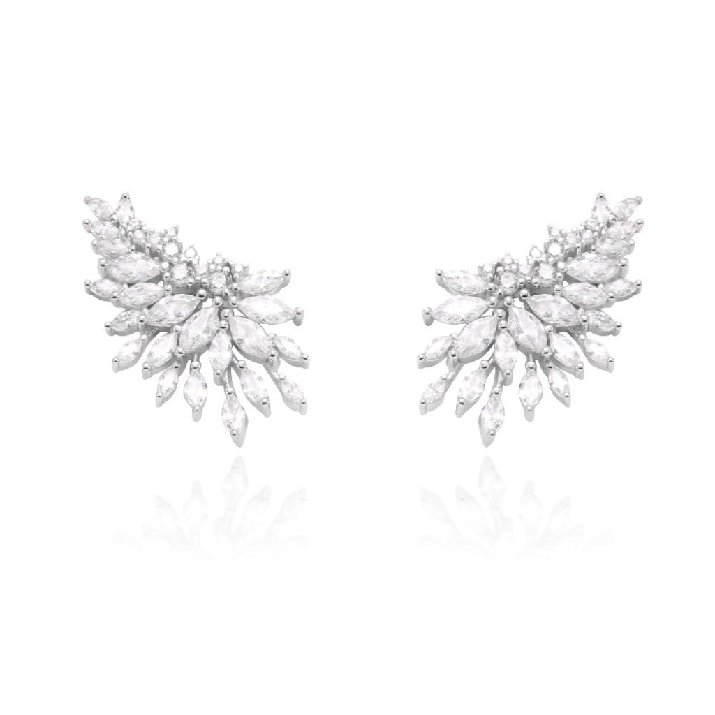 Pendientes trepadores de plata con forma de alas. joyeria pamplona