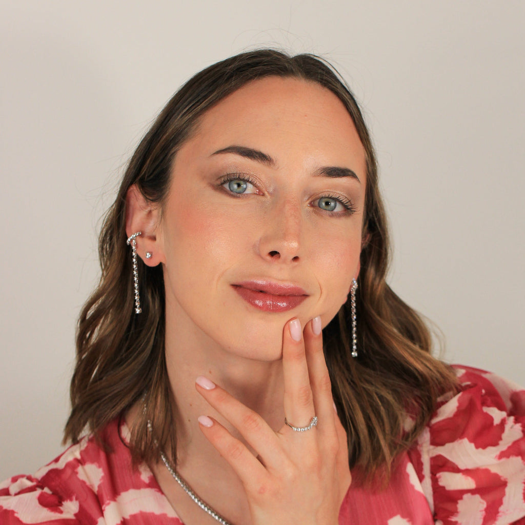 Pendientes Ear Cuff de plata de primera ley y circonitas