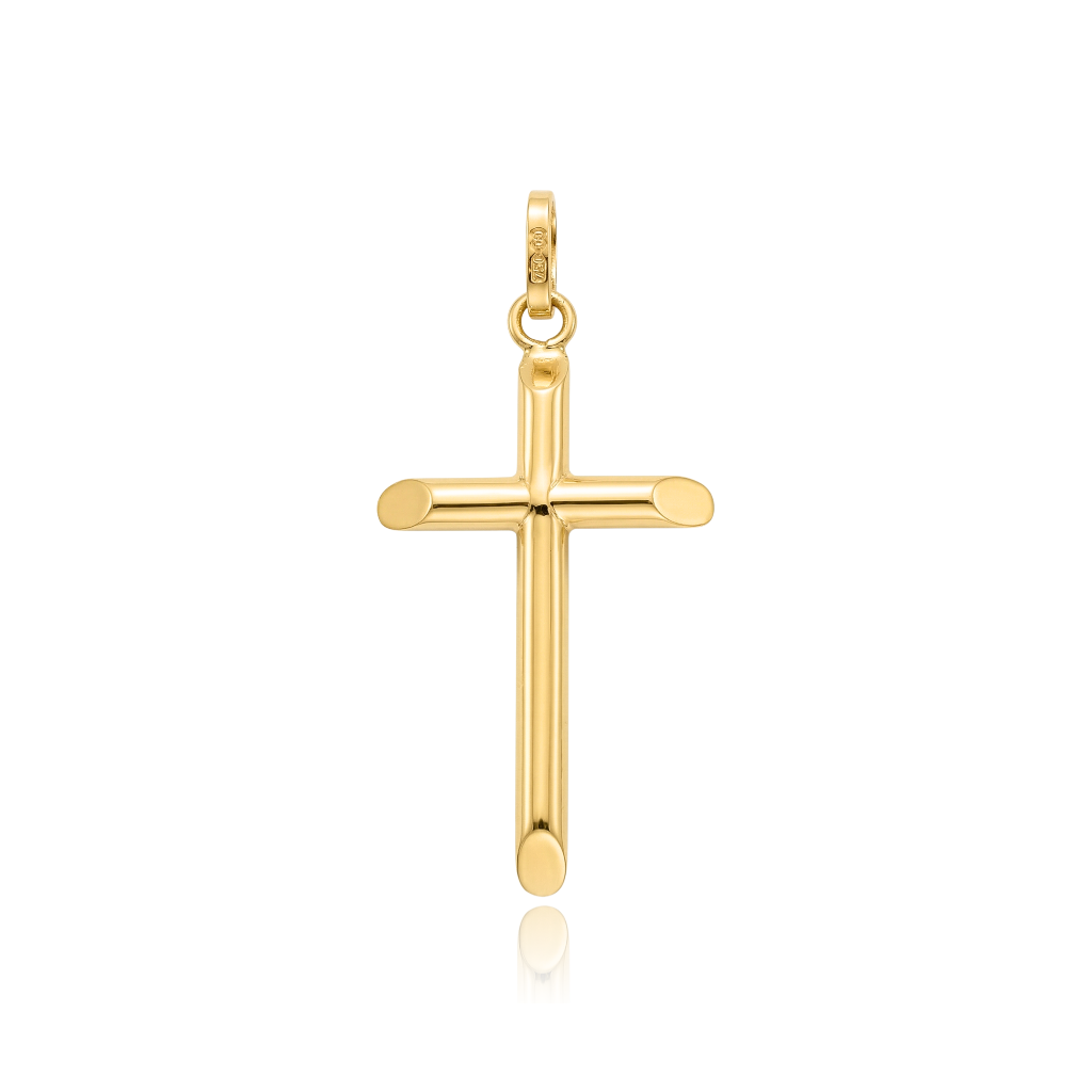 Cruz tubo oro amarillo 18k