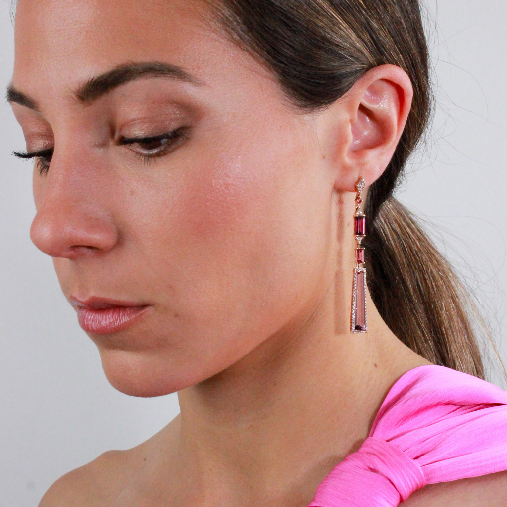 pendientes oro rosa 18kt novia joyeria pamplona