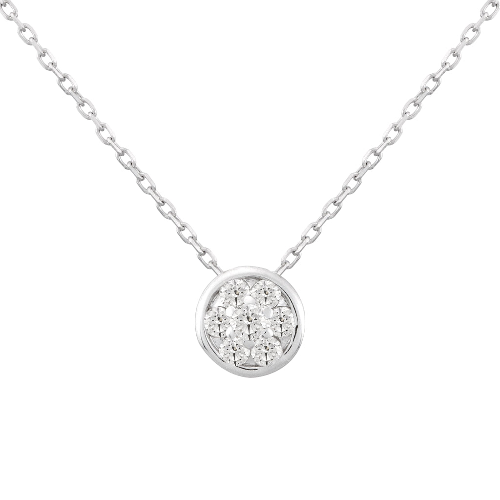 Collar de oro blanco de diamantes