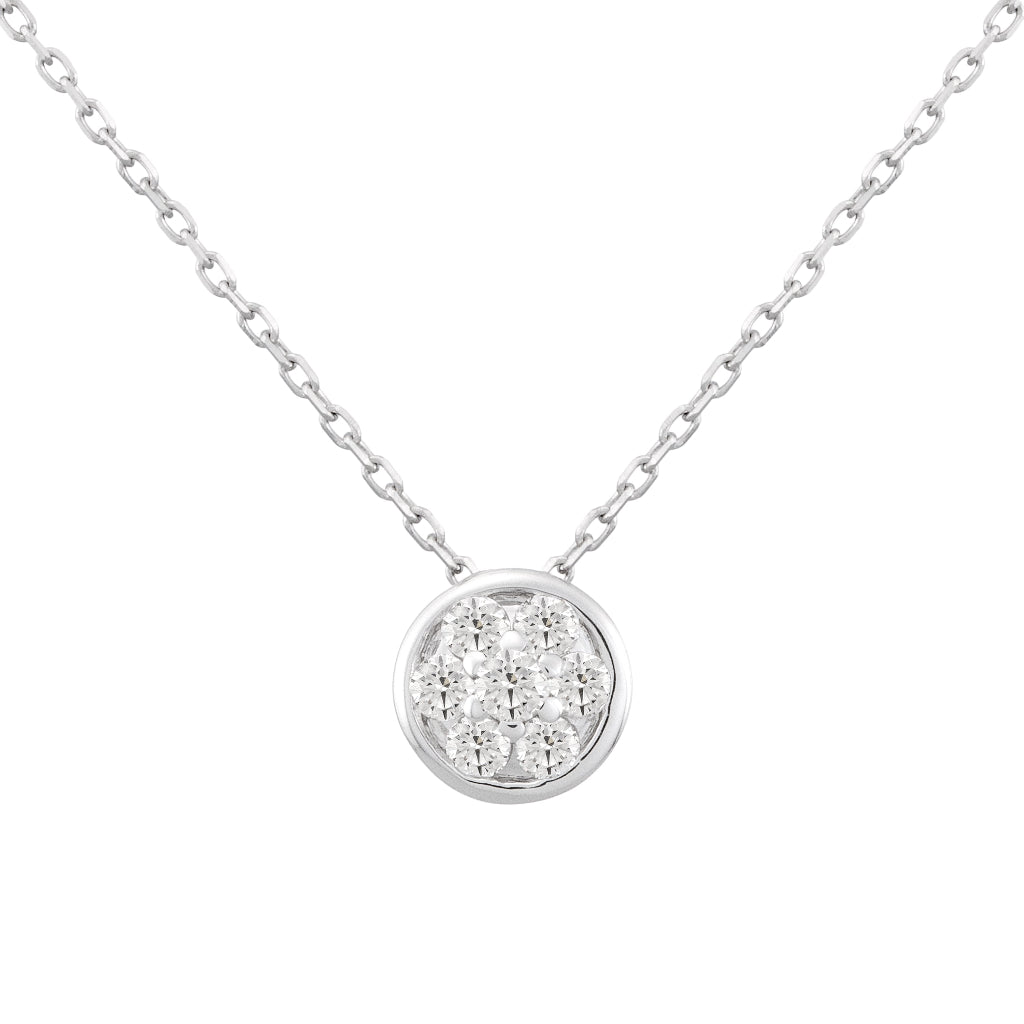 Collar de oro blanco con diamantes.