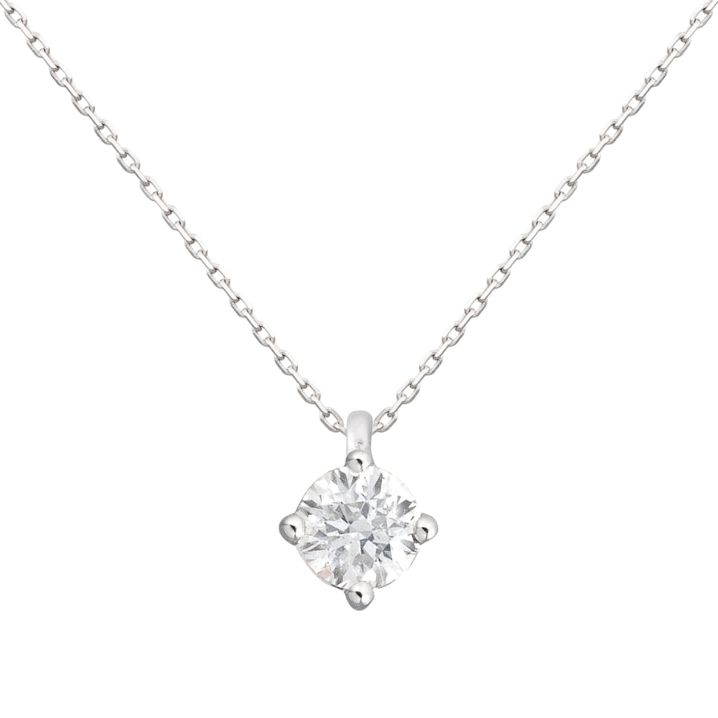 collar de oro blanco con diamante