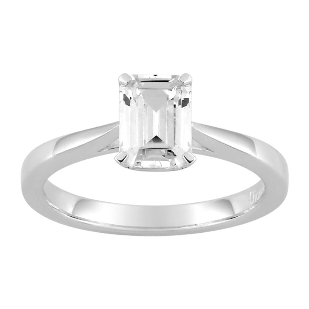 Solitario talla esmeralda diamante laboratorio pamplona