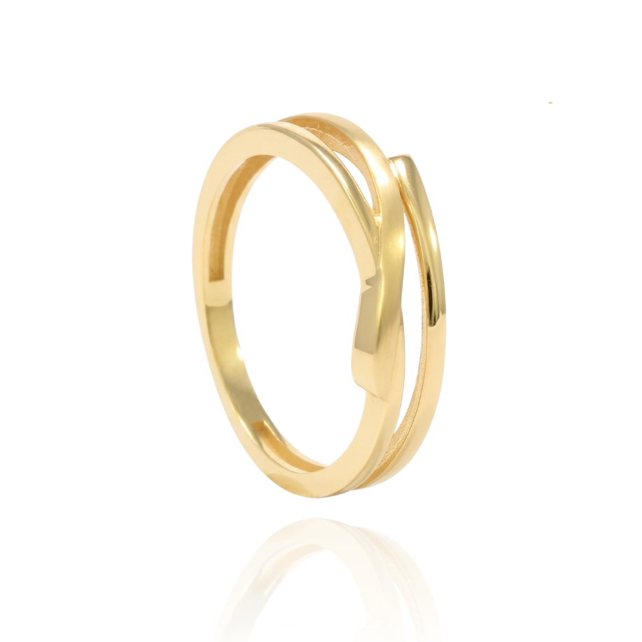 Anillo minimalista oro 18k con tres bandas