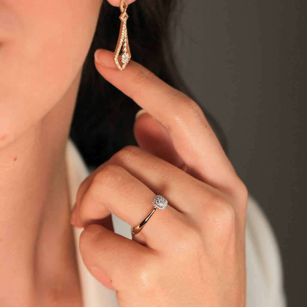 Sortija de pedida oro amarillo y diamantes