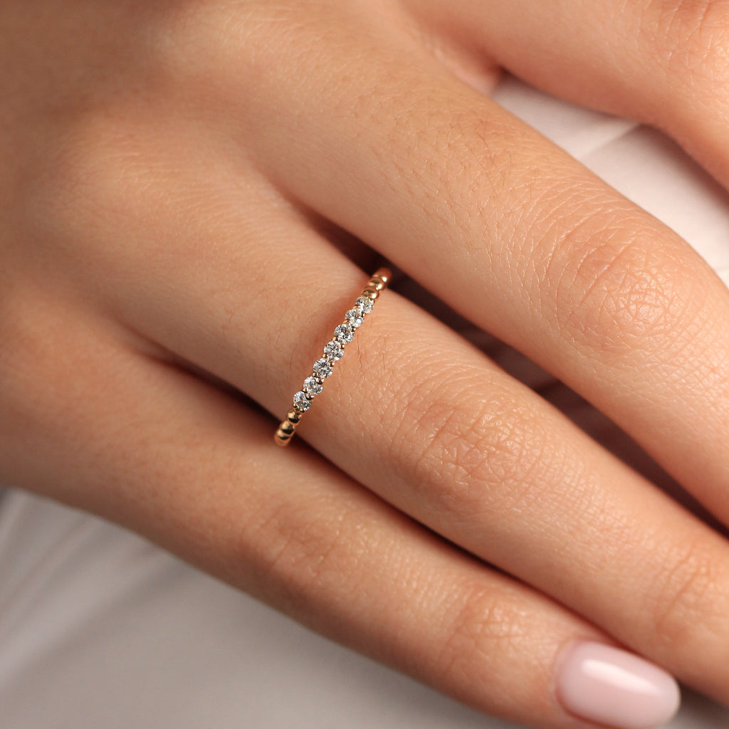 Sortija de compromiso oro rosa con diamantes