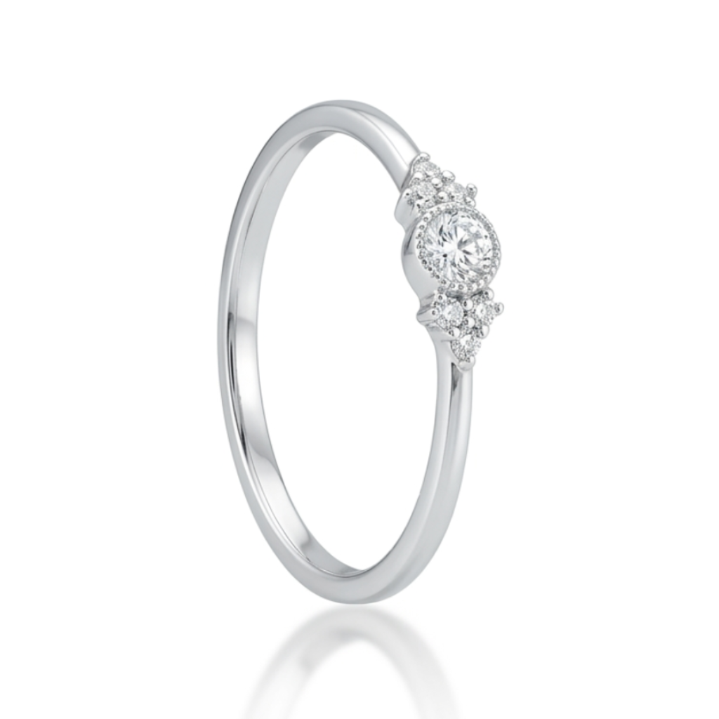 Anillo de oro blanco y diamantes