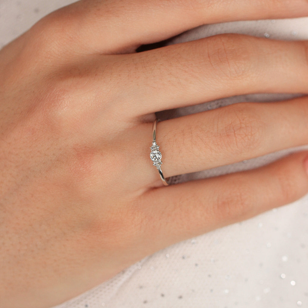 Sortija de pedida pamplona oro blanco 18k diamantes