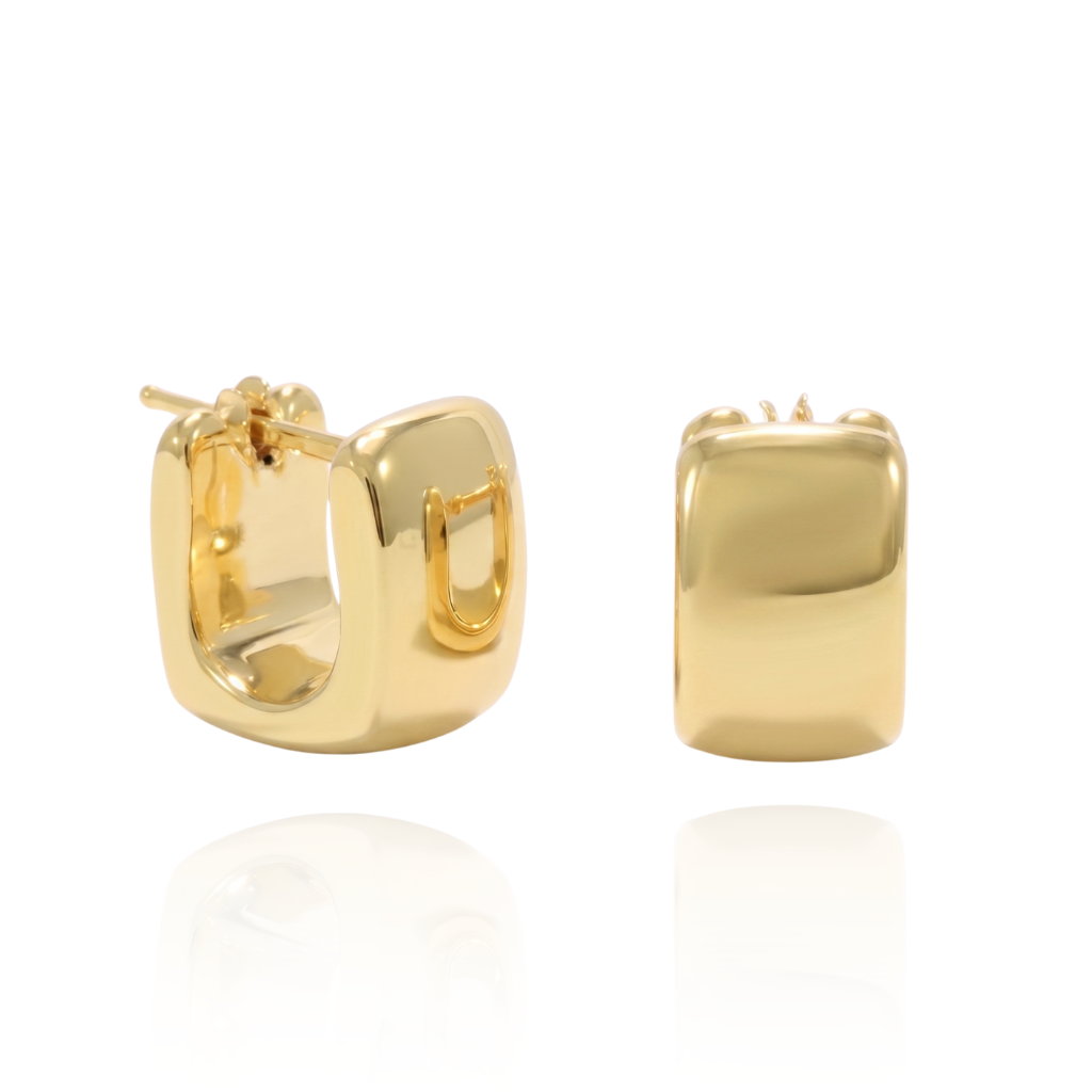 Pendientes de aro de oro amarillo de 18 quilates.