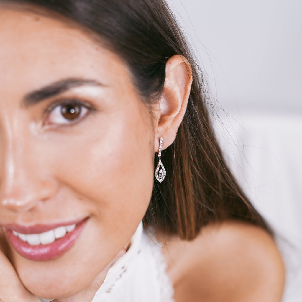 Pendientes de novia oro blanco y diamantes