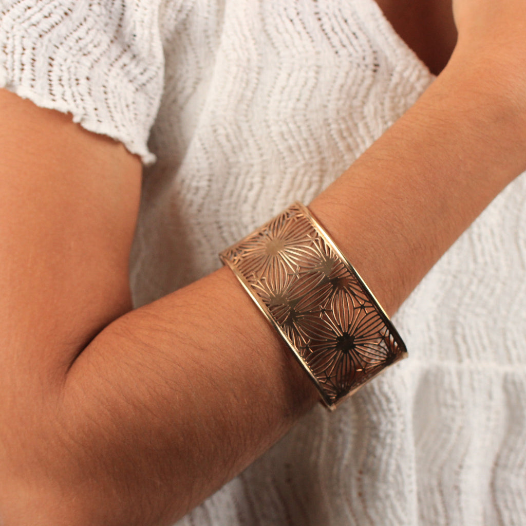 Pulsera realizada en en plata de primera ley (925) chapada en oro rosa de 18kt.