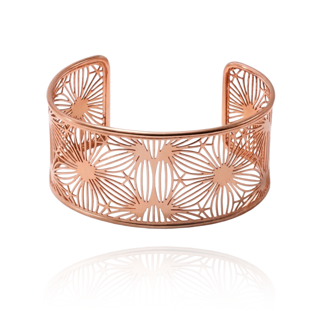 Pulsera realizada en en plata de primera ley (925) chapada en oro rosa de 18kt.