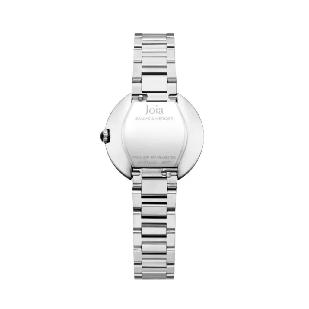 Reloj para mujer Baume & Mercier Joia 10848 de Cuarzo con caja de 28 mm, esfera plateada y brazalete de acero.