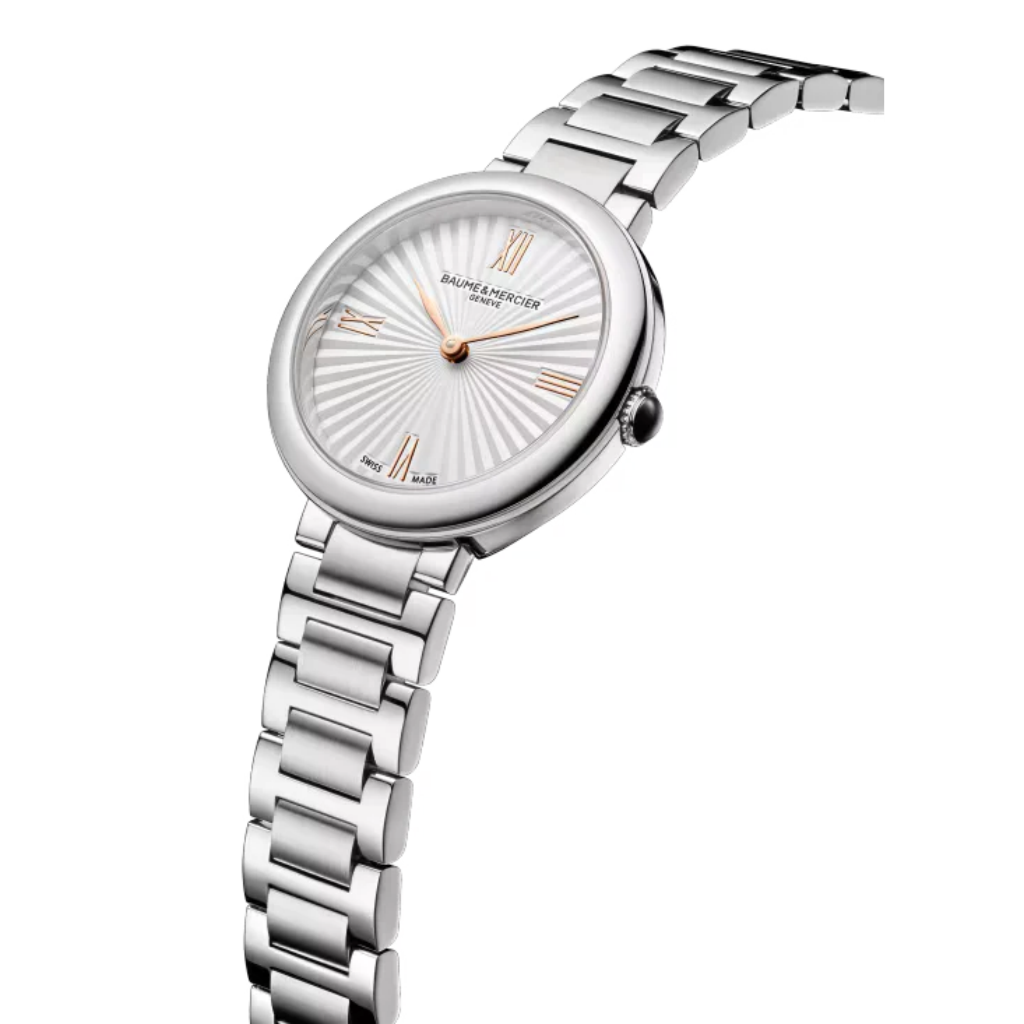 Reloj para mujer Baume & Mercier Joia 10848 de Cuarzo con caja de 28 mm, esfera plateada y brazalete de acero.