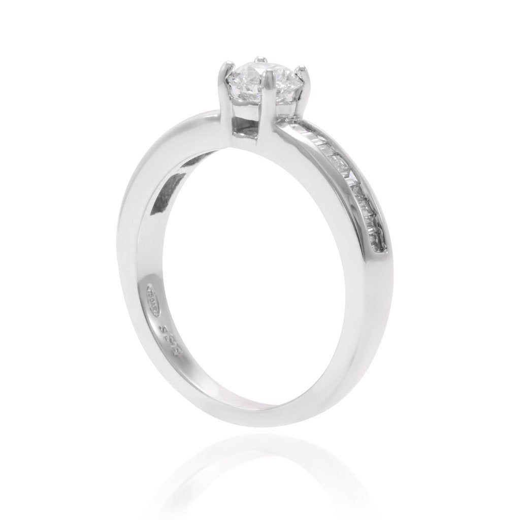 Sortija de Compromiso Solitario con laterales