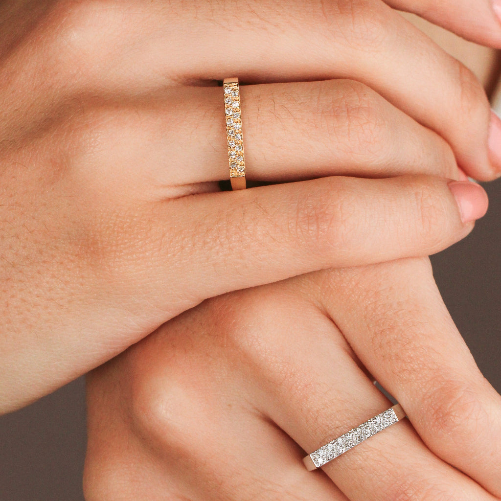 Anillos rectangulares oro 18k con diamantes