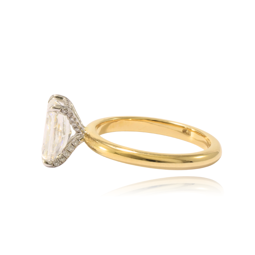 anillo de compromiso oro amarillo 18k con diamante creado