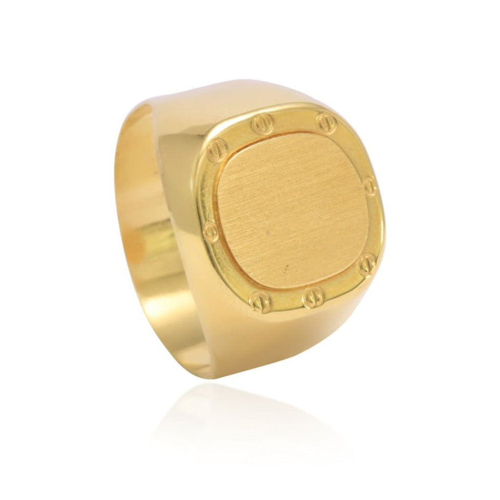 anillo sello en oro de 18kt joyería en pamplona