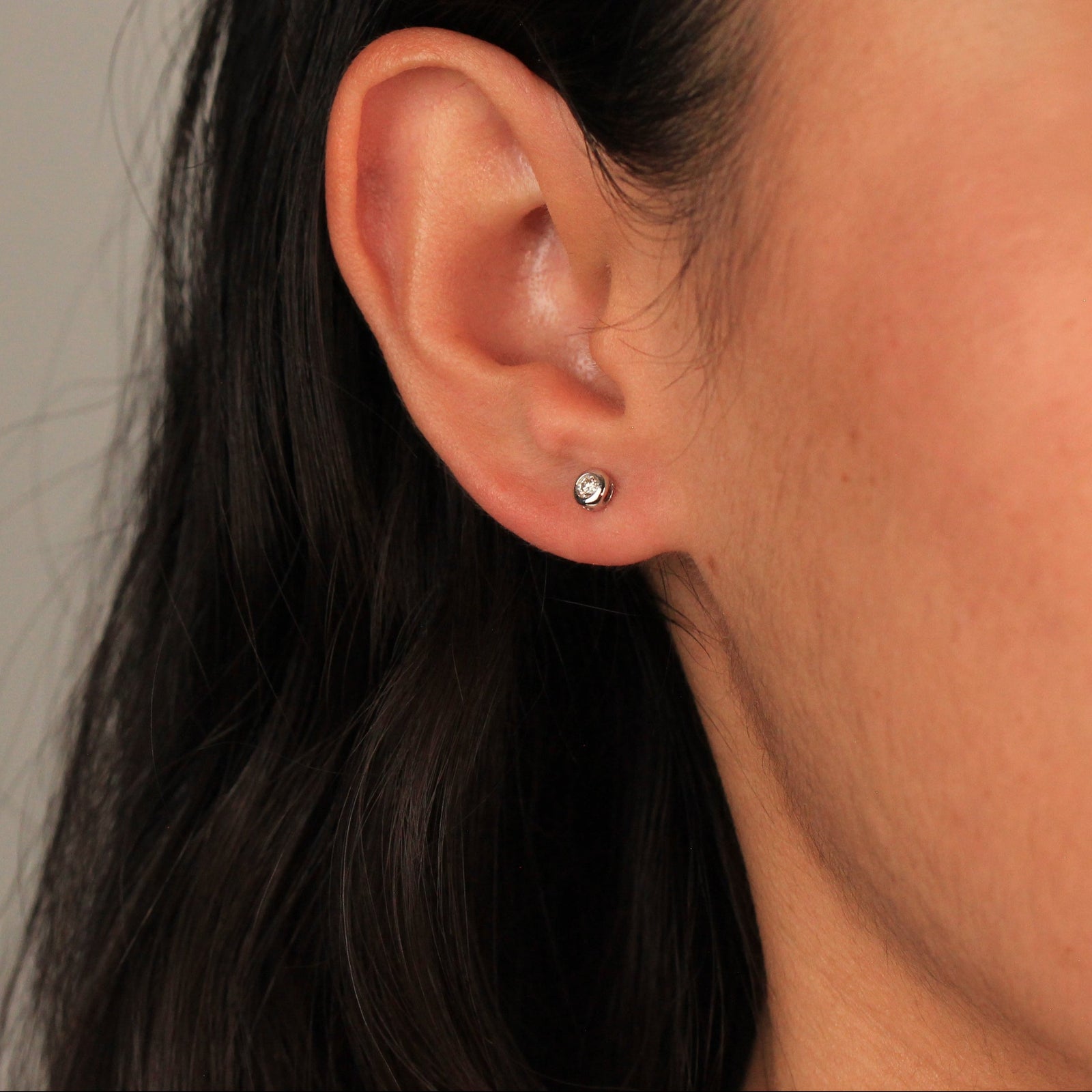 pendiente solitario diamante desmontable pendientes novia oro blanco 18 quilates