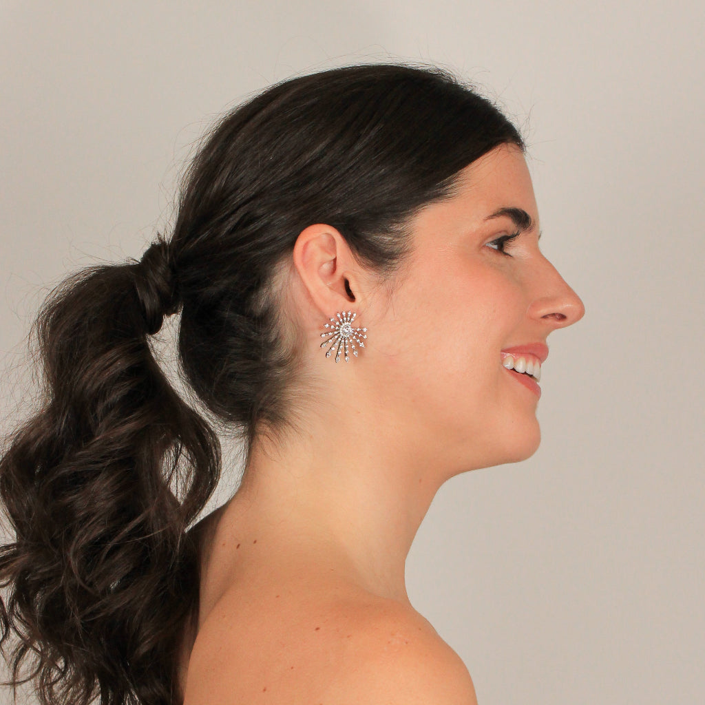 Pendientes originales de novia en plata de primera ley con circonitas