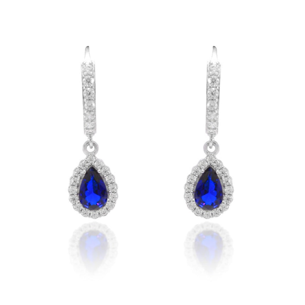pendientes de novia en oro blanco con circonitas pamplona
