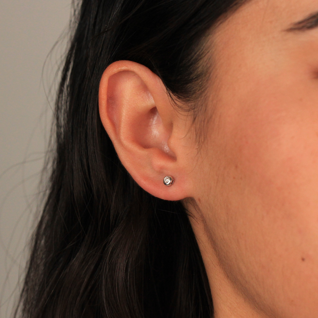 pendientes de novia solitario demsontable oro blanco y diamante