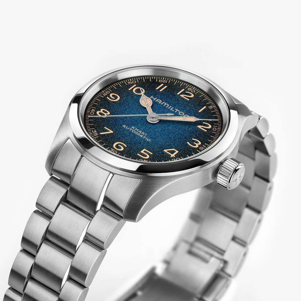 reloj hamilton murph de la pelicula interstellar 38mm esfera azul con cadena de acero