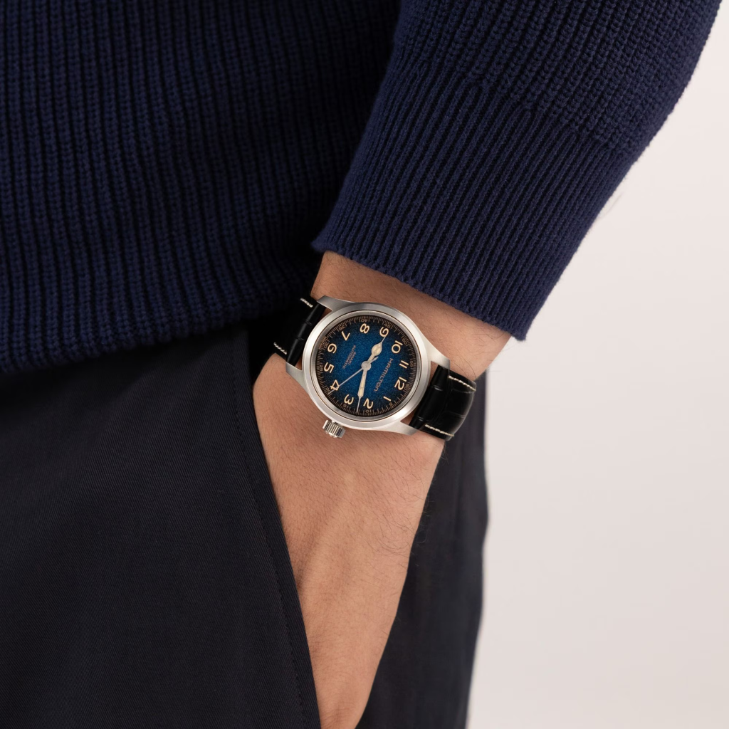 reloj hamilton murph automatico de la pelicula interstellar en 38mm esfera azul