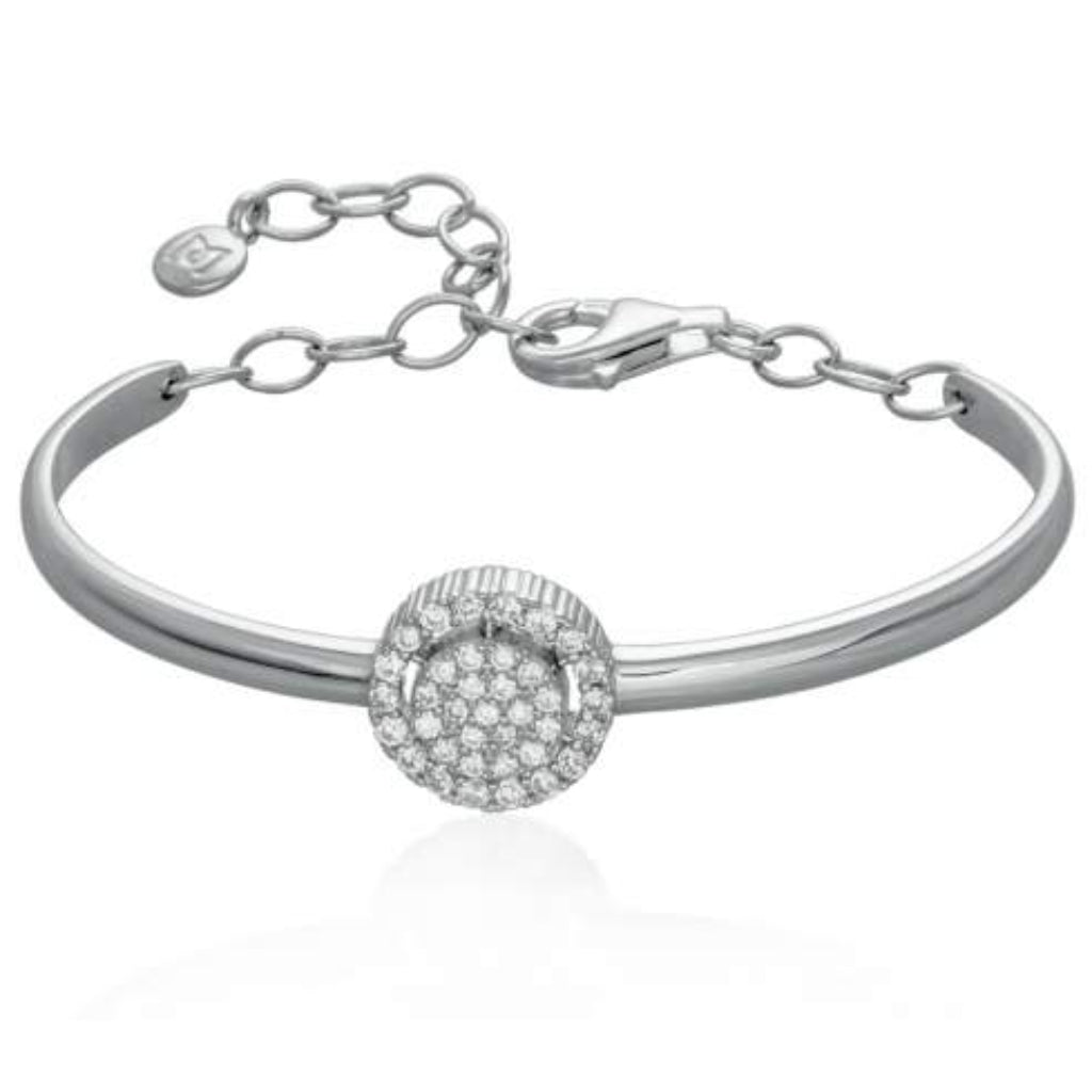 Pulsera de plata de primera ley (925) con baño de rodio y circonita incolora