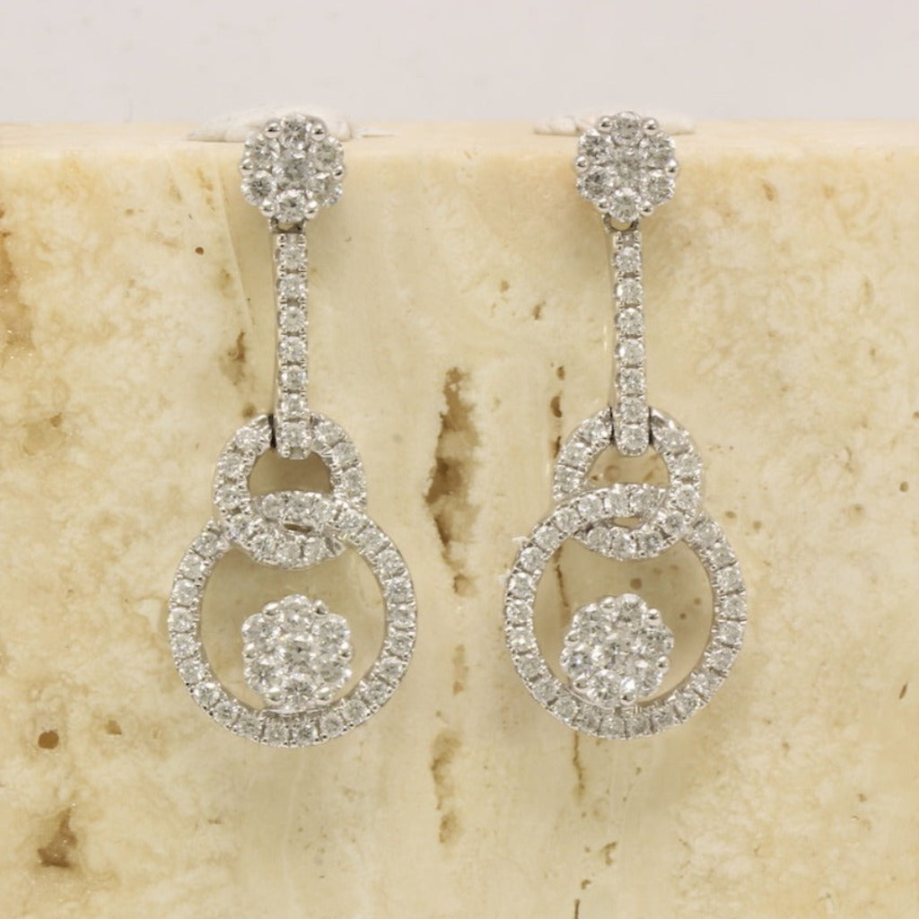 Pendientes de novia oro blanco y diamantes.