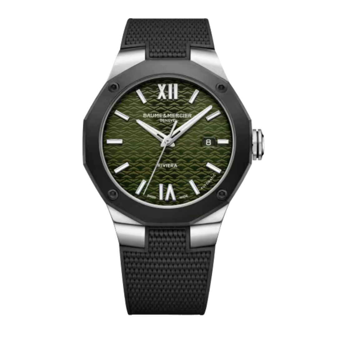 Reloj Baume Mercier colección riviera esfera verde