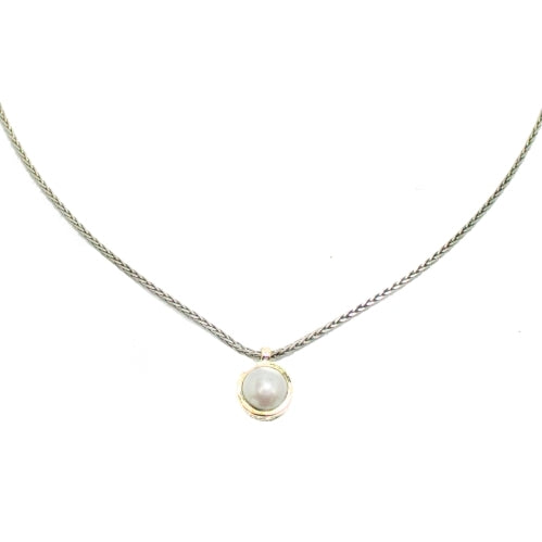 Collar de Plata y Oro con Perla Styliano