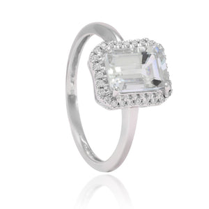 anillo aguamarina con diamantes en oro blanco de 18kt pamplona
