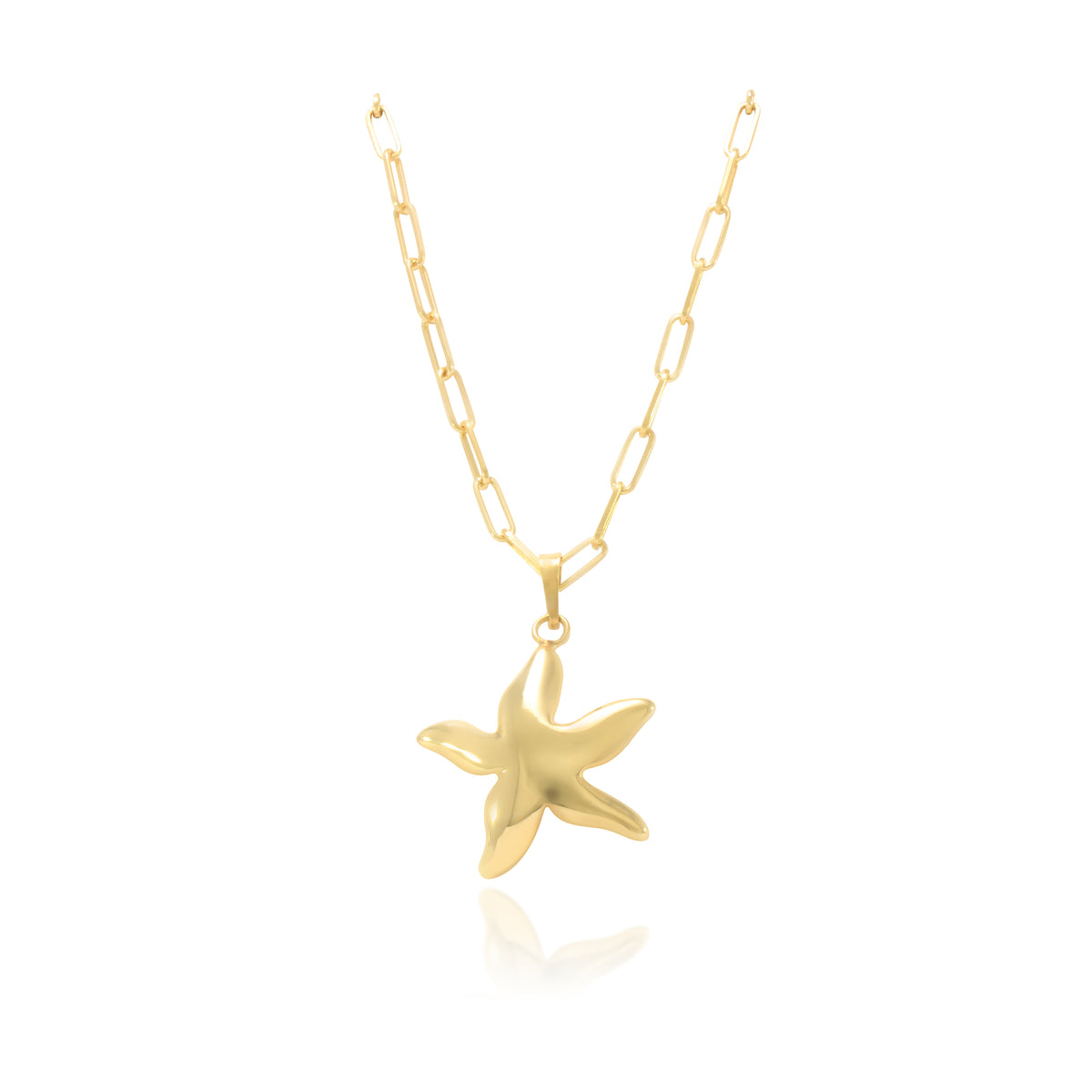 Colgante en forma de estrella de mar en oro amarillo