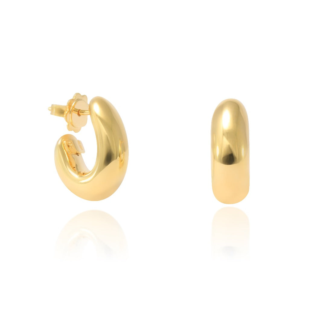 Pendientes de aro en oro de 18kt joyería pamplona