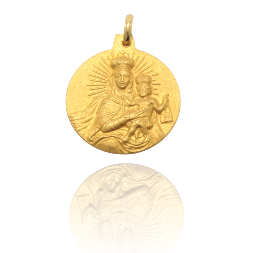 Colgante escapulario Sagrado Corazón y Virgen del Carmen