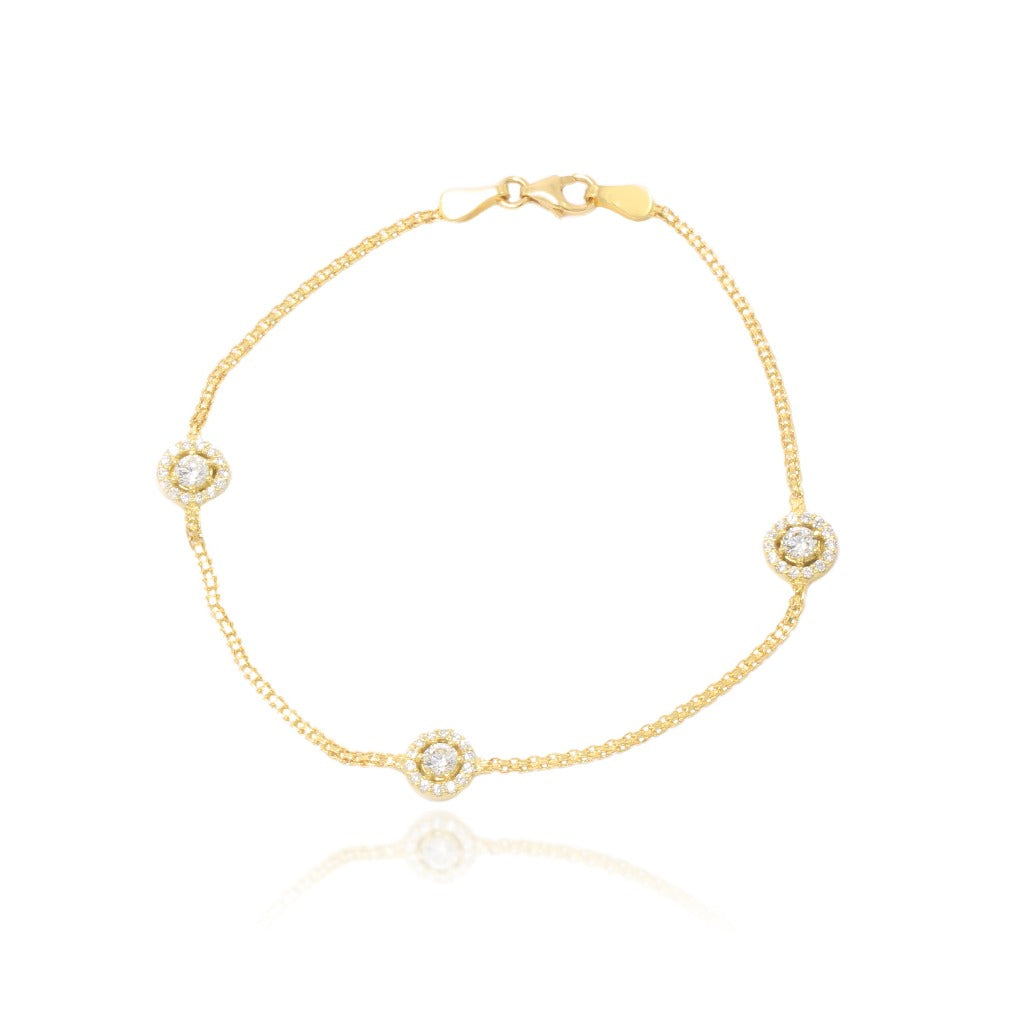 Pulsera de oro de 18kt y circonitas joyería pamplona