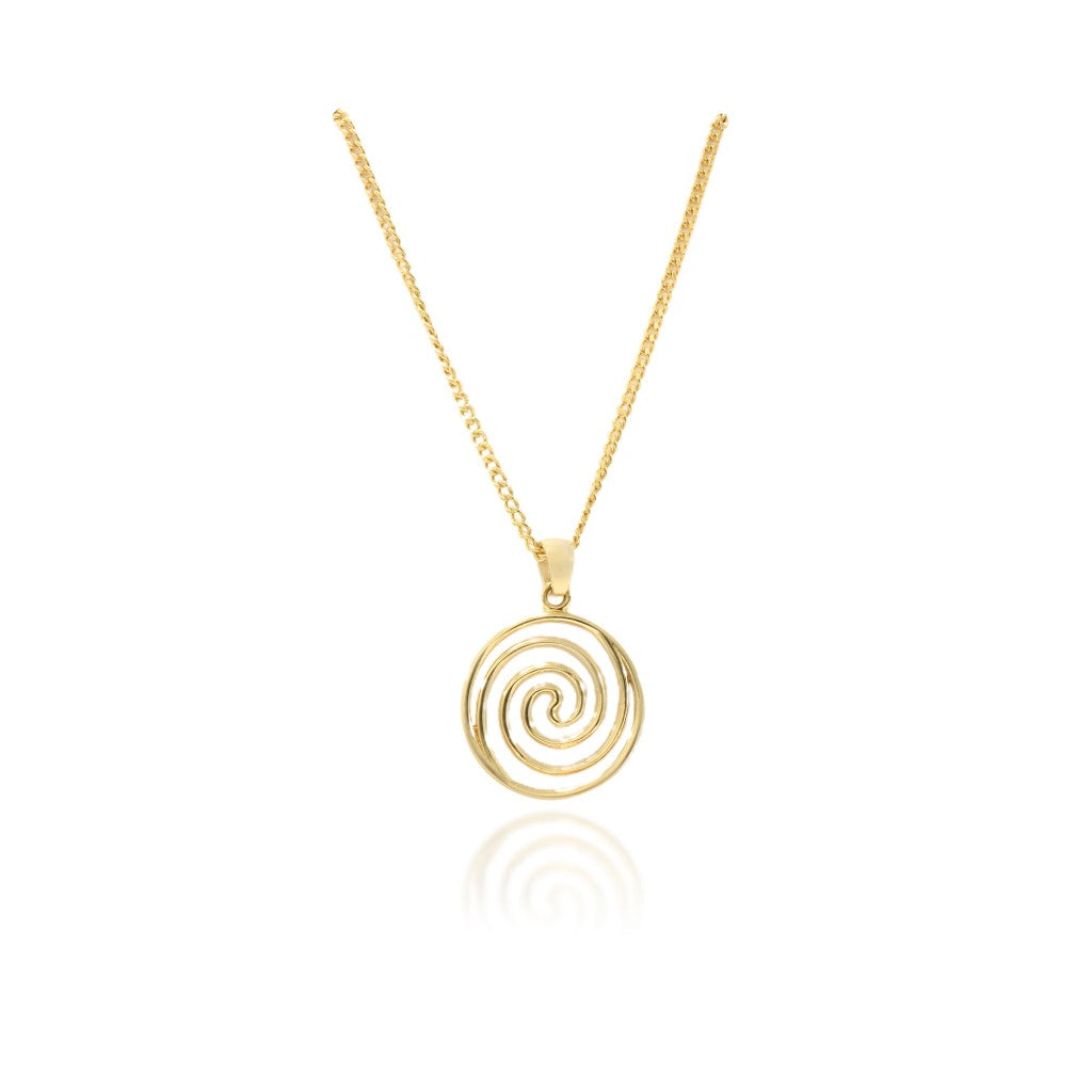 Colgante de oro de 18kt con motivo de espiral. Joyería Pamplona