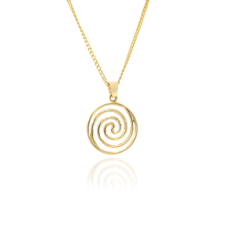 Colgante de oro amarillo 18 quilates espiral liso