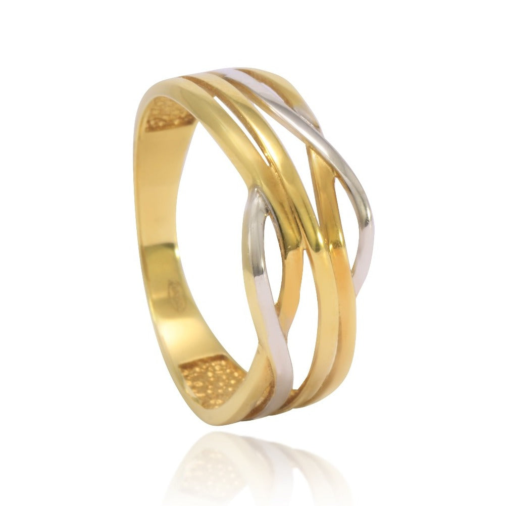 anillo bicolor de oro. joyeria pamplona