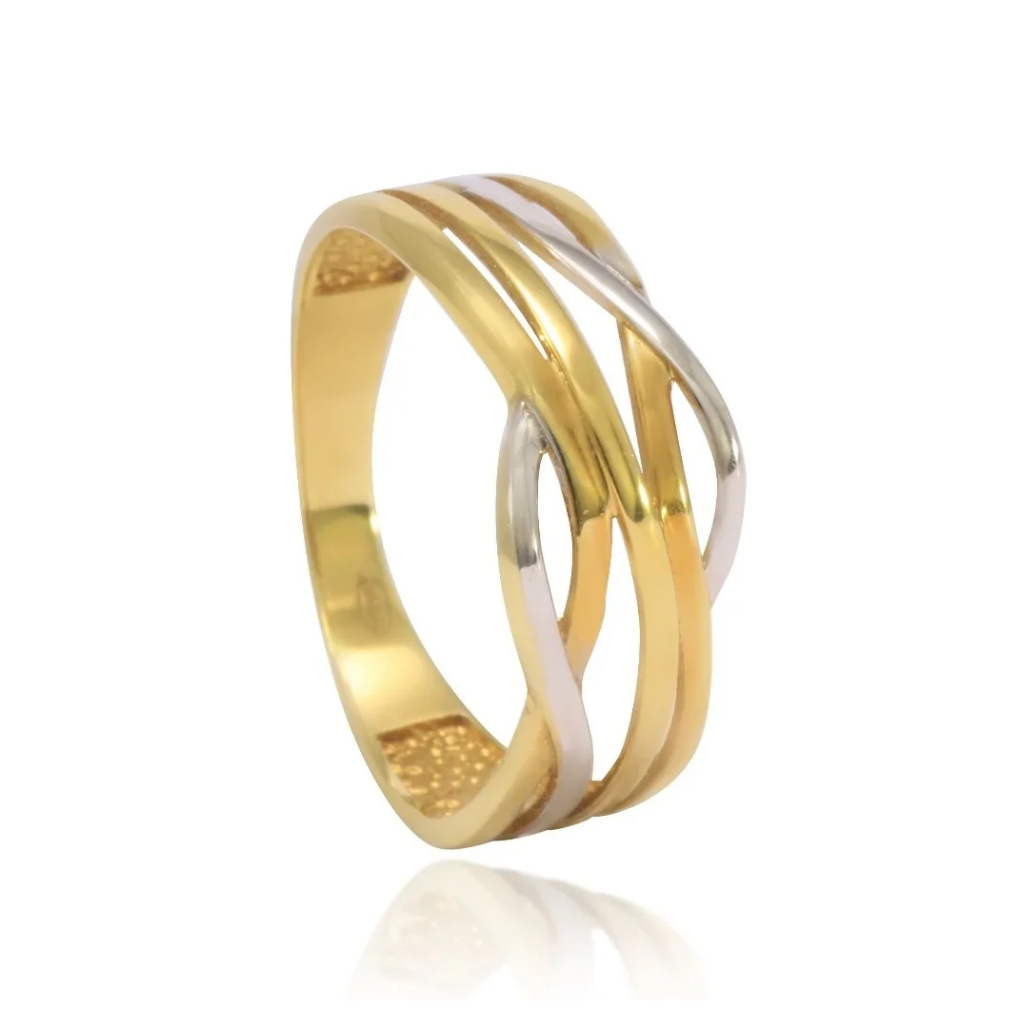 anillo bicolor de oro. joyeria pamplona
