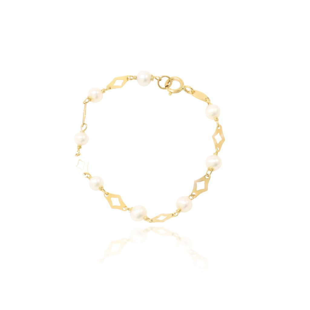 Pulsera de bebe con perlas. Joyeria Pamplona