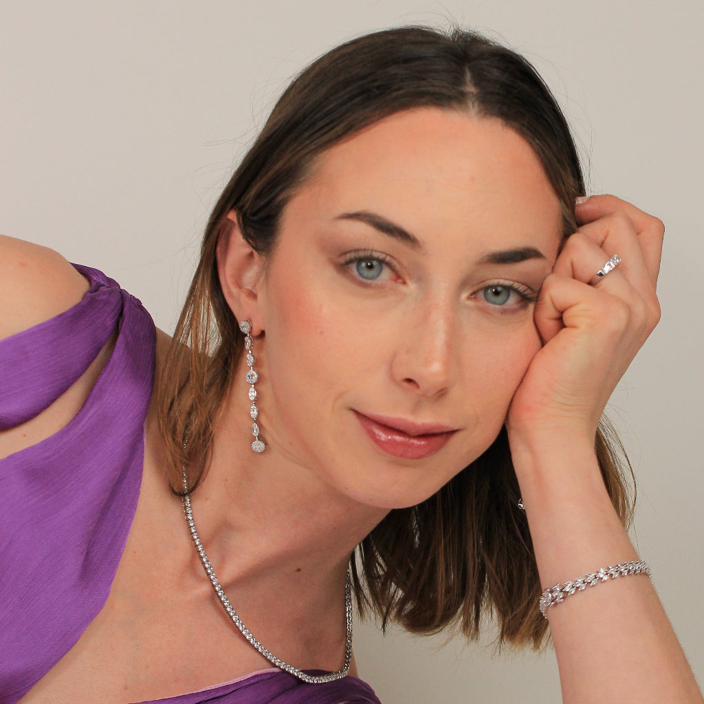 Pulsera de plata de primera ley con circonitas