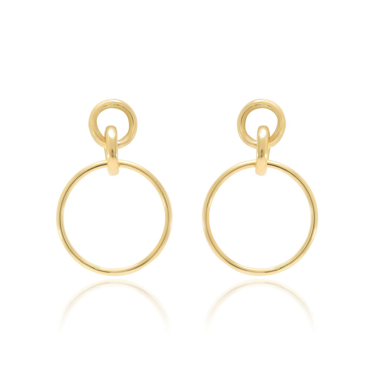 Pendientes de oro amarillo con formas redondas