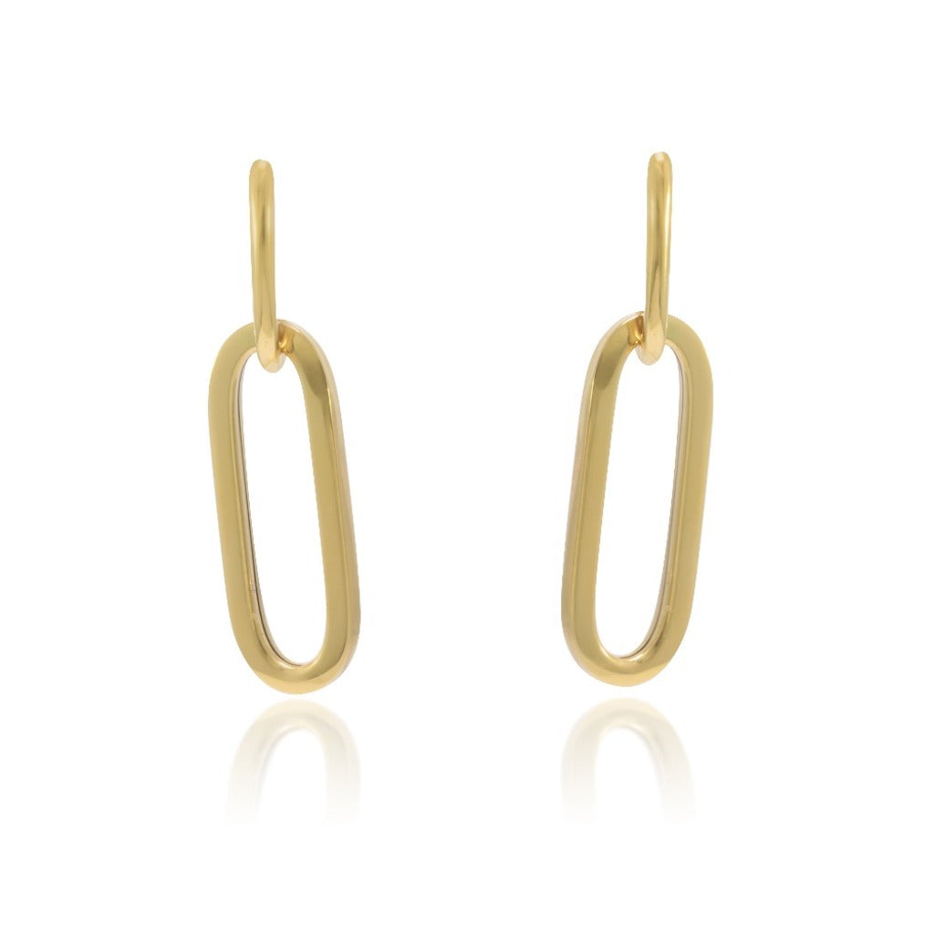 Pendientes de oro largos. Joyeria Pamplona